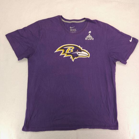 Nike Baltimore Ravens 52 R Lewis Football Graphic T Shirt Mens Size 2XL Purple - Picture 2 of 9